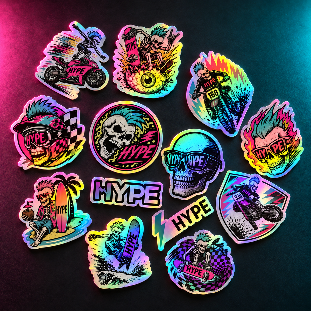 HYPE 2.5" Holo YOLO Sticker Pack
