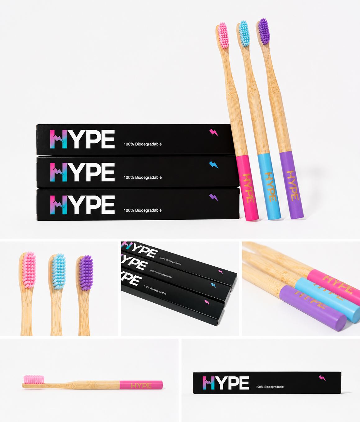HYPE Bamboo toothbrush 3 pack